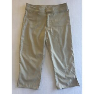 Patagonia Crop Hiking Pants Size 8 Khaki Tan‎ Polyester Hook Loop Closure Pocket